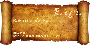 Rafaisz Ákos névjegykártya