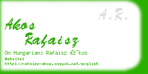 akos rafaisz business card